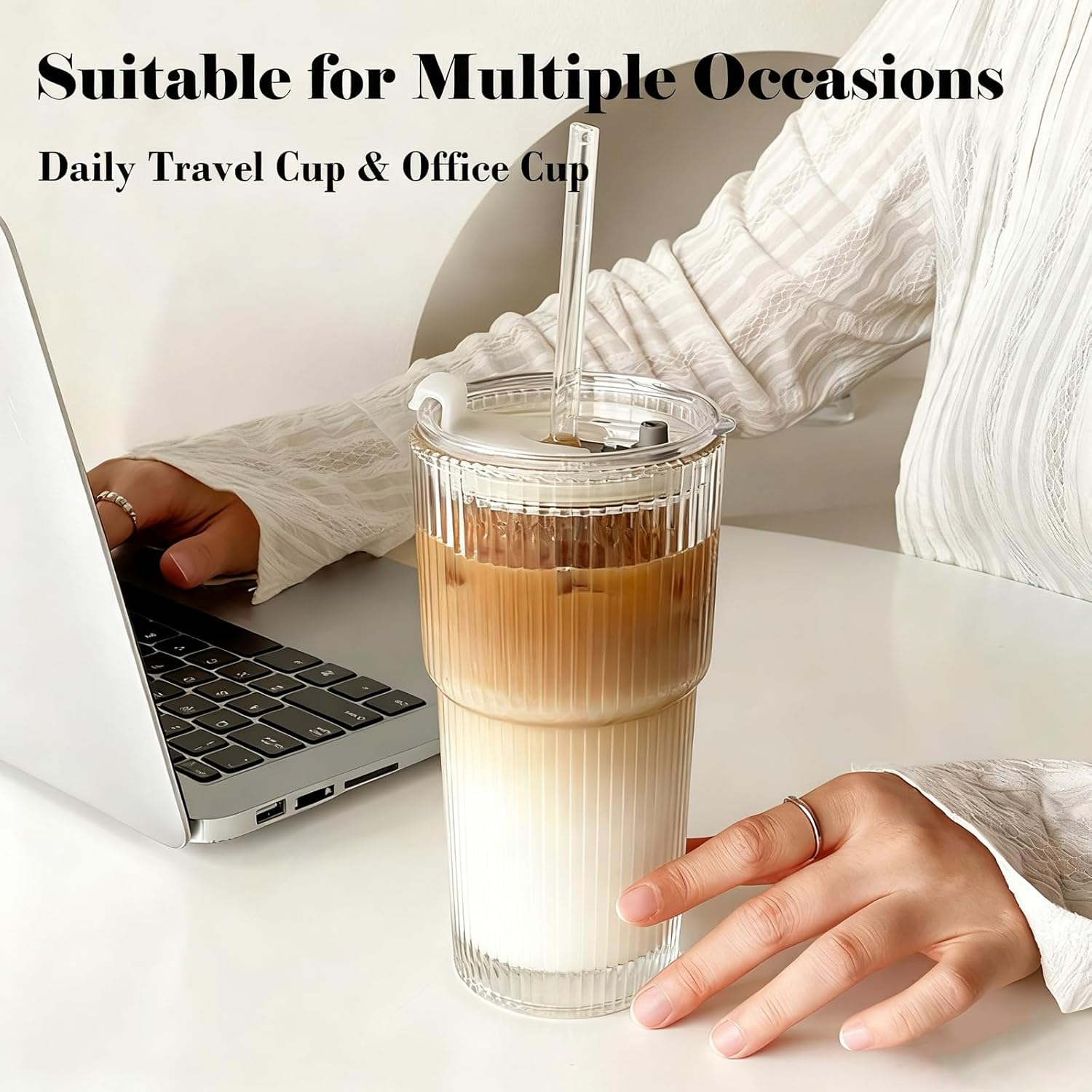 Striped Glass baytikk Coffee Cup
