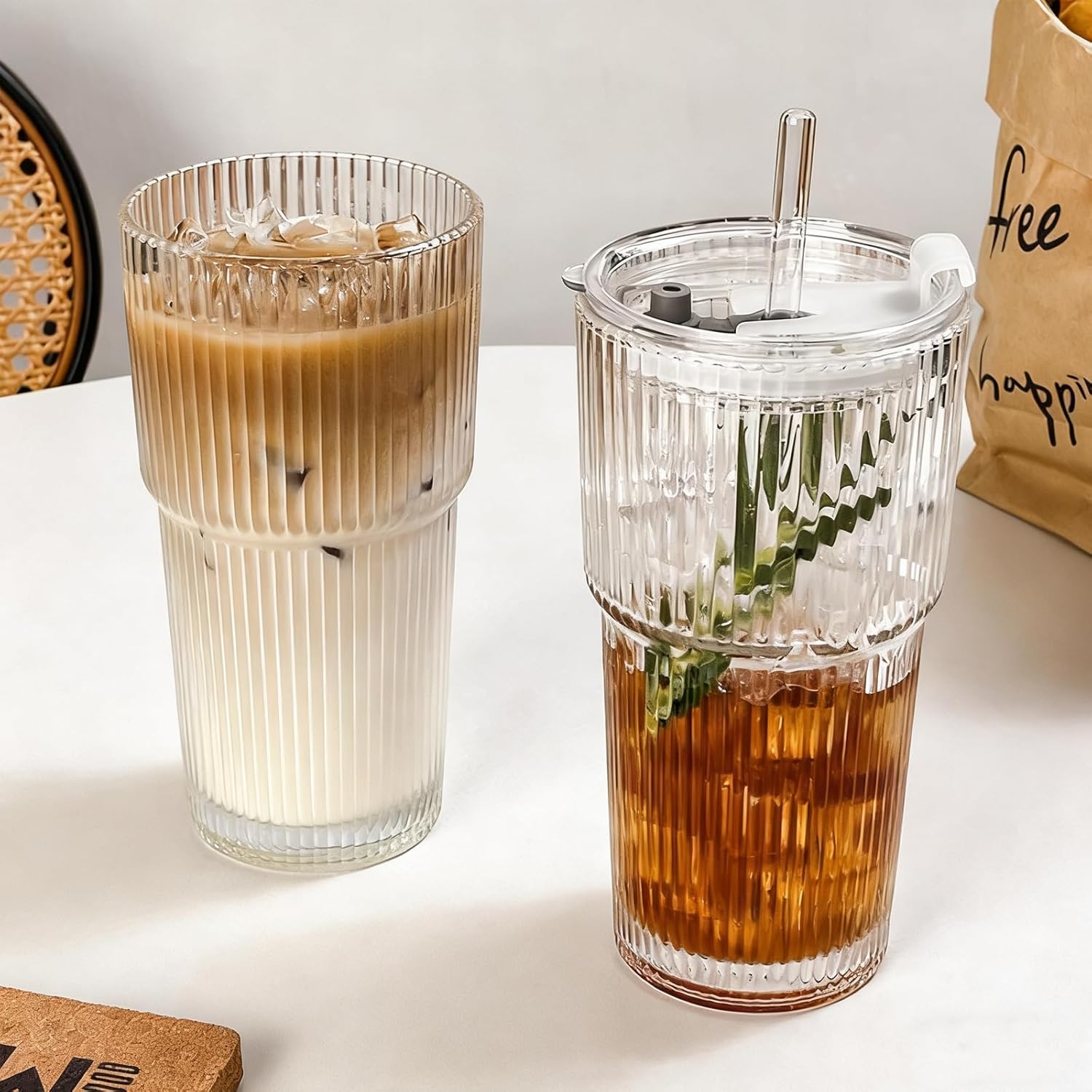 Striped Glass baytikk Coffee Cup